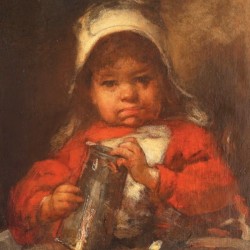 Little girl in red dress